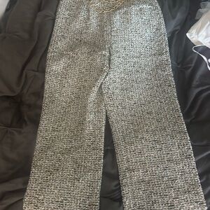Elegant Tweed Wide Leg Pants